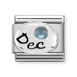 Composable Classic Dekoratif Link - Ay Taşları - Aralık Açık Mavi Topaz -  925 Gümüş