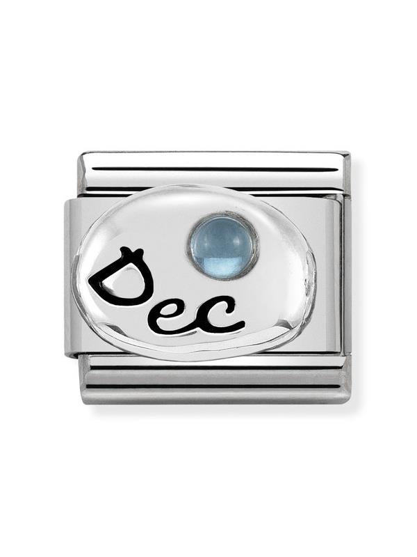 Composable Classic Dekoratif Link - Ay Taşları - Aralık Açık Mavi Topaz -  925 Gümüş